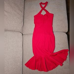 RockSteady Vibrant Red Backless Dress
